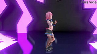 Cartoon strip tease with MMD animation
