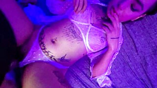 cute alt teen bangs lucky guy and gets creamy cum in mouth