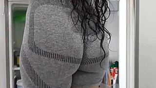 hermanastra banged doggy after gym, so hot man