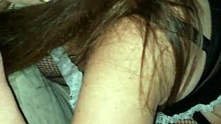 Milf with big tits gives deepthroat blowjob