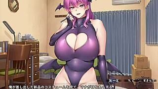 succubus stepmother dominates with huge tits in cosplay