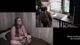 Naked Brunette Plays Last of Us Part 13