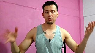 A horny plumber gets his curved dick sucked outdoors