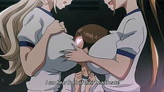 Hot students have group sex in the locker room
