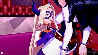 欧赤子在野蛮3D卡通中与Mt Lady的奶油派