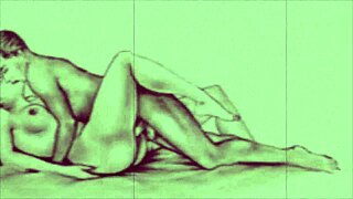 Vintage erotik çizimler klasik şehvetli sanatı retro tarzda sergiliyor