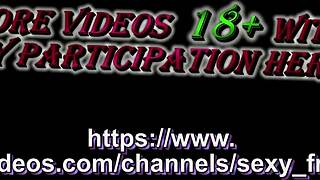 Podwójny wytrysk na świńską milf żonę, gdy mąż jest z dala z młodym 18+ sąsiadem!