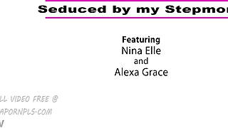 의붓엄마가 금지된 매력으로 침실에서 유혹