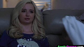 teen 18+s share couch with stepdad watching scary flick