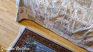 Oh wow, did I really just fuck that skinny German brunette in stockings doggystyle on the bed with my big cock?!