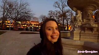 Sød slank ung 18+ ungarsk pige Jamie Young rider monsterpik i hård Budapest sex vlog