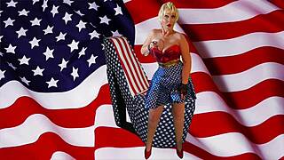 Mormor slickar patriotisk pinne och får kukcreampie i USA-action