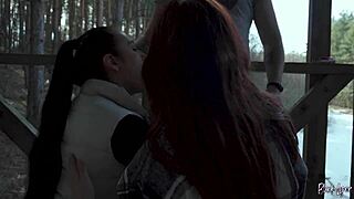 Threesome Blowjob Publik Liburan Tukar Cum Penuh Mulut HJ Tetangga Kuncir Kuda