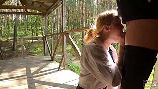 فيكي سيكس تمص زبي الضخم في الخارج بينما بلاك لين تفلمه كله