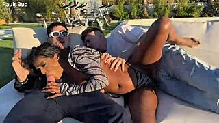 pregnant ebony slut takes triple creampie in all holes