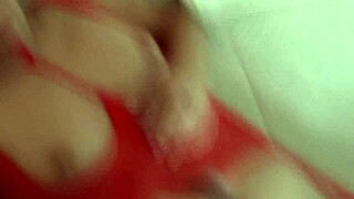 stepmom begs for cum on tits in hot handjob orgasm
