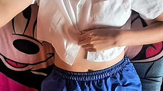 timid latina girl gets seduced then pounded hard on bed