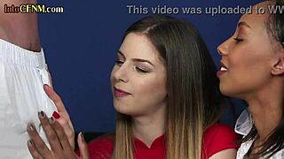 cfnm ebony bride in wedding dress jerks old cock with bff in threesome?