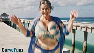 vintage curvy milf flaunts her huge saggy tits in retro style