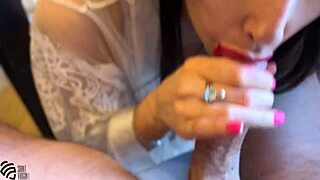 Stepson pumps stepmom's pussy full of cum as she moans