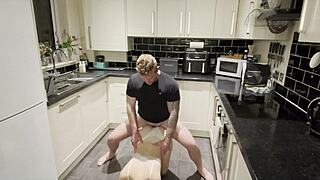 Submissive Wife Lets Hubby Freeuse Her Pussy Anytime in Kitchen