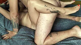 mutual masturbation with busty stepsis then fuck her tight hairy pussy!