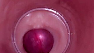 Female insemination - internal camera captures deep male ejaculation