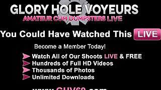 a real gloryhole session shows massive cumshots on camera