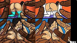 Watch the latin milf suck huge black dicks in this illustration