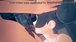 ryuka kisaki from blue archive gives intense blowjob