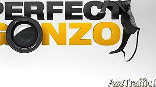 ass traffic shows big cock stretching tiny european asshole wide.