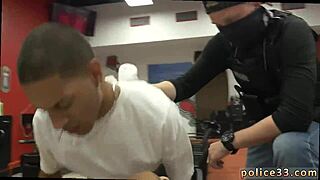 Naked amateur police officers with boy grandpa in gay sex