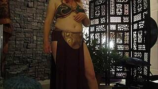 Hotwife Steffi Princess Dances Passionately In Pussy Costume For Halloween Cosplay