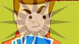 gay animated characters play card game