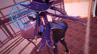 Mona's seductive cowgirl performance