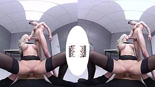 In virtual taboo, she fucks wildly for freedom, blonde with big tits in pov action