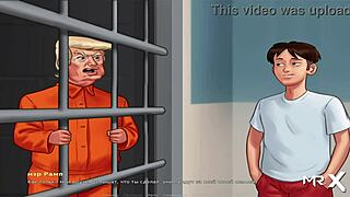 Summertimesaga hot bathroom bang with group blowjob and babe in anime hentai!