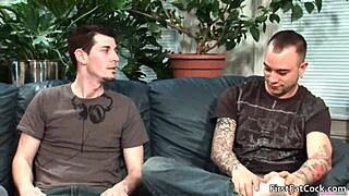 Aiden Blue experiences his first massive gay cock sucking and fucking!