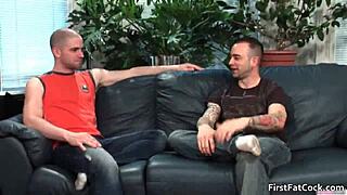 Aiden Blue experiences his first massive gay cock sucking and fucking!