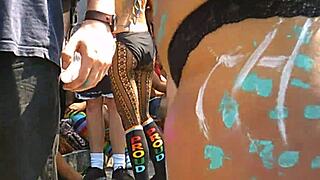 Pride 2016 Bbw Flashes Cameltoe Panties In Public Voyeur Fun