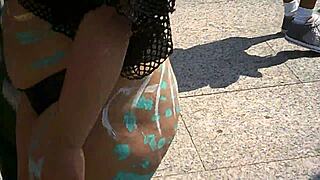 Pride 2016 Bbw Flashes Cameltoe Panties In Public Voyeur Fun