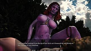 busty alien with big cock craves licking in 3d porn game