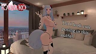 Ganyu cosplayer begs for cum on her pretty face and tongue