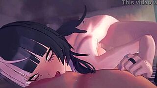 Goth girlfriend rides in cowgirl position at night