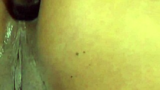 Ebony babe Marie Luv gets a thorough drilling by a large tool.