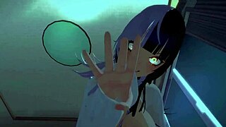 Goth girlfriend rides in cowgirl position at night