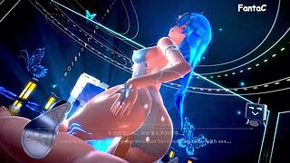 Goddess rides sex machine to creampie orgasm.