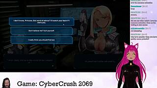Vtuber Lewdneko Plays Cybercrush 2069 With Big Tits!