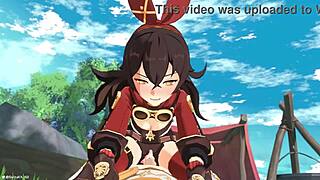 amber feels joy in genshin impact with aether