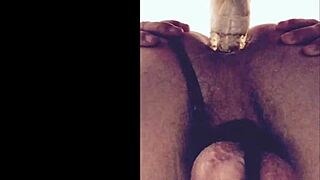 Teenage Sissy In Chastity Stretches Hole With Homemade Toy